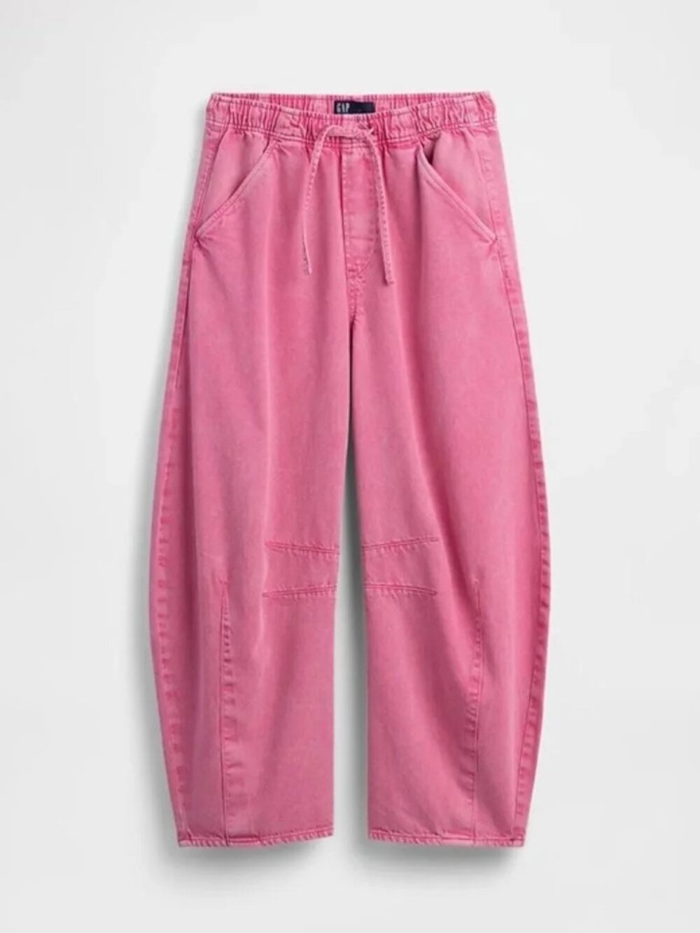 GAP midrise petite horseshoe barrel jean in pink